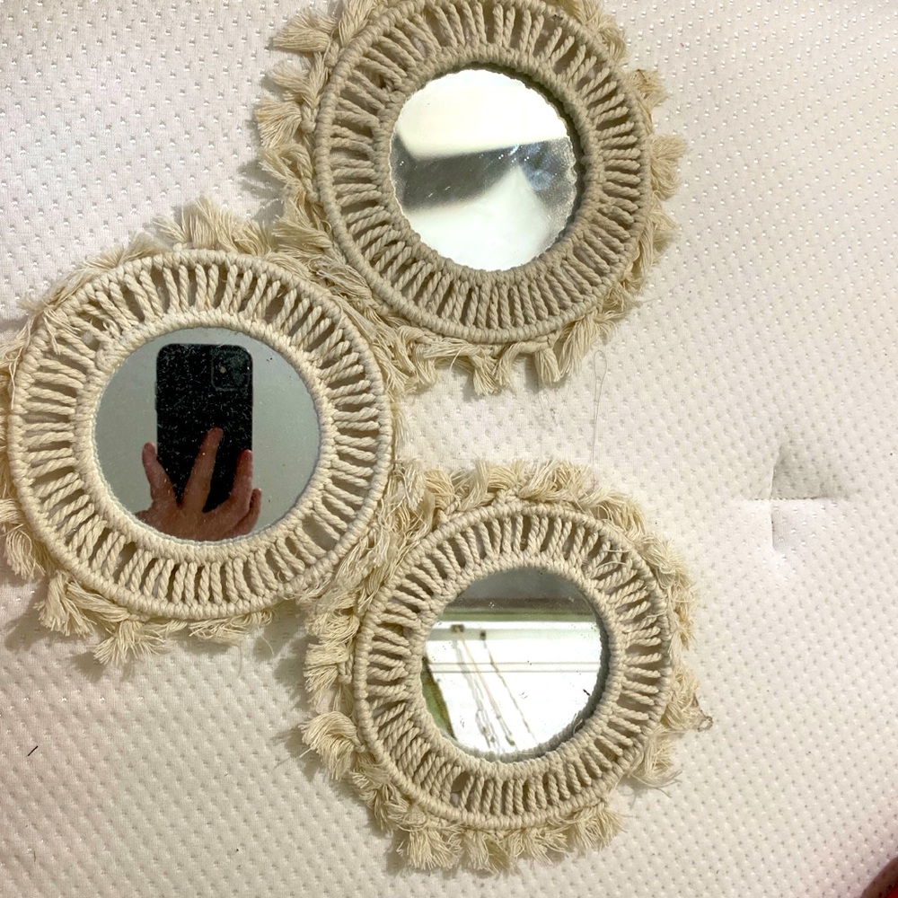 Boho Cream Wall Mirror Set